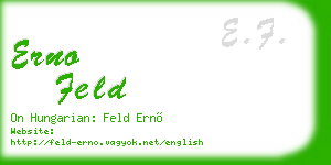 erno feld business card